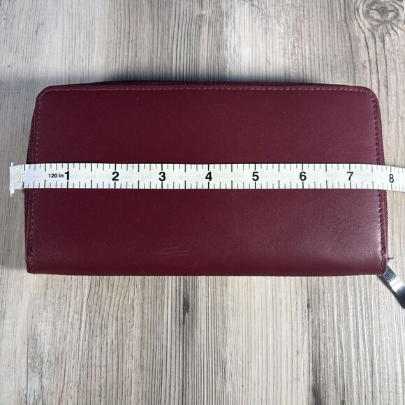 DKNY Bryant Zip Around Compact Wallet in burgundy leather - Picture 7 of 9